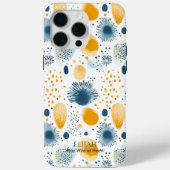 Abstracte Ocean Bloom - Navy en Mosterd Zee Case-Mate iPhone Case (Achterkant)