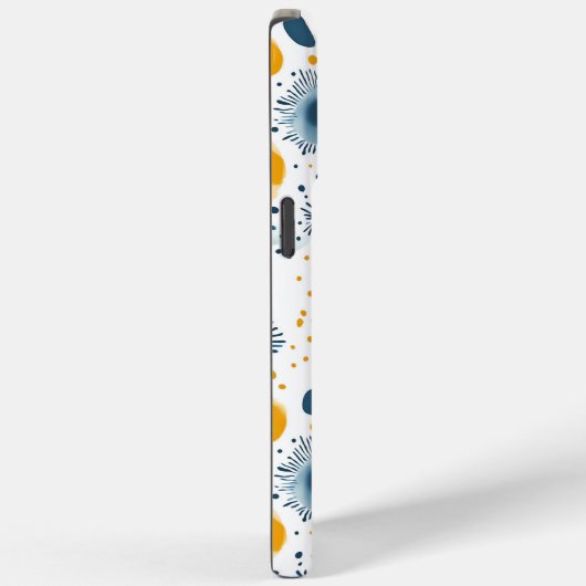 Abstracte Ocean Bloom - Navy en Mosterd Zee Case-Mate iPhone Case (Achterkant / Rechts)