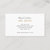 Abstracte Ocean Flora Grey & Gold Nail Artistry Visitekaartje (Achterkant)