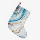 Abstracte Ocean Luxury Marble Swirls Kleine Kerstsok (Voorkant (Hangend))