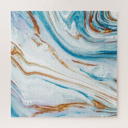 Abstracte Ocean Luxury Marble Swirls Legpuzzel (Horizontaal)