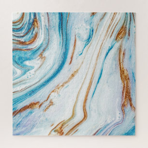 Abstracte Ocean Luxury Marble Swirls Legpuzzel