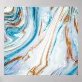 Abstracte Ocean Luxury Marble Swirls Poster (Voorkant)