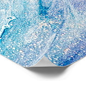 Abstracte Ocean Luxury Marble Swirls Poster (Hoek)