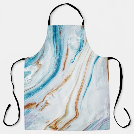 Abstracte Ocean Luxury Marble Swirls Schort (Voorkant)