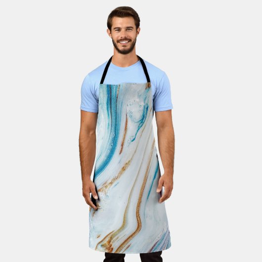 Abstracte Ocean Luxury Marble Swirls Schort (Gedragen)