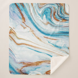 Abstracte Ocean Luxury Marble Swirls Sherpa Deken