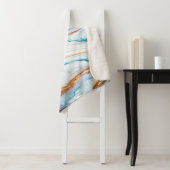 Abstracte Ocean Luxury Marble Swirls Sherpa Deken (In situ)