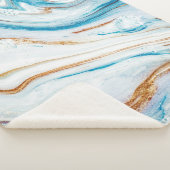 Abstracte Ocean Luxury Marble Swirls Sherpa Deken (3/4)