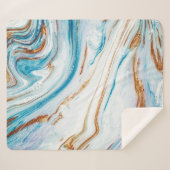 Abstracte Ocean Luxury Marble Swirls Sherpa Deken (Voorkant (horizontaal))