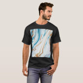 Abstracte Ocean Luxury Marble Swirls T-shirt (Voorkant volledig)