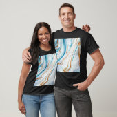 Abstracte Ocean Luxury Marble Swirls T-shirt (Unisex)