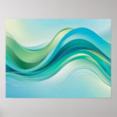 Abstracte Ocean Wave Fluid Art Wall Poster (Voorkant)