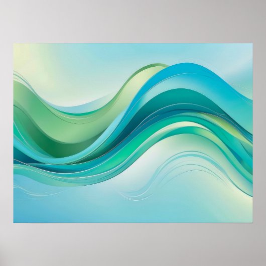 Abstracte Ocean Wave Fluid Art Wall Poster (Voorkant)