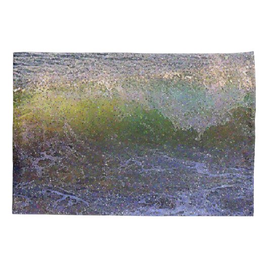 Abstracte Ocean Wave Kussensloop (Achterkant-Links)