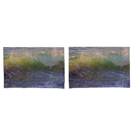 Abstracte Ocean Wave Kussensloop (Voorkant-Set)