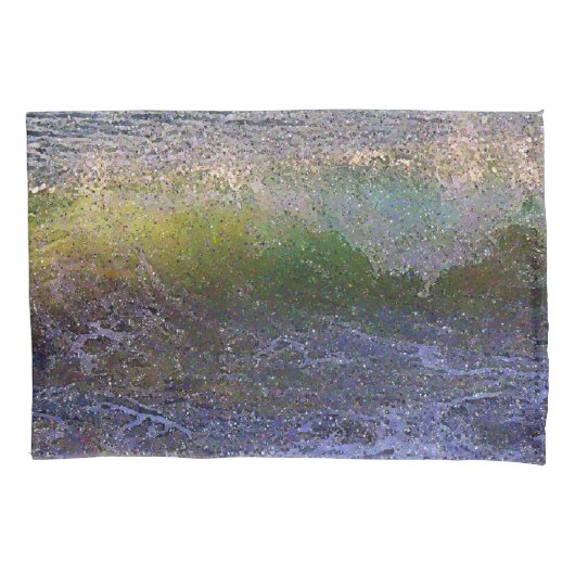 Abstracte Ocean Wave Kussensloop (Voorkant-Links)