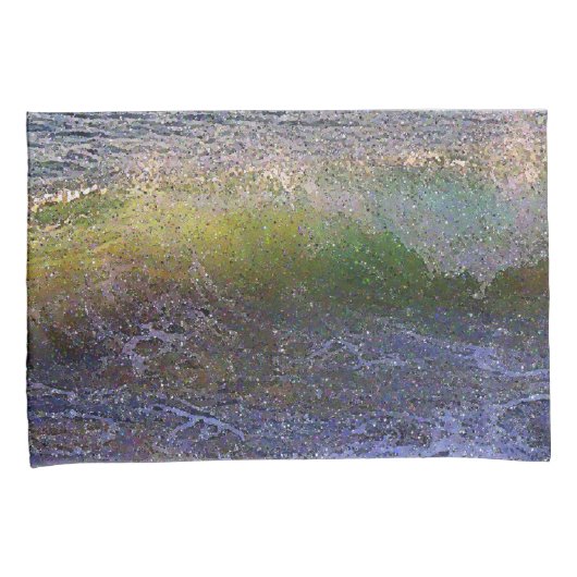 Abstracte Ocean Wave Kussensloop (Voorkant-Rechts)