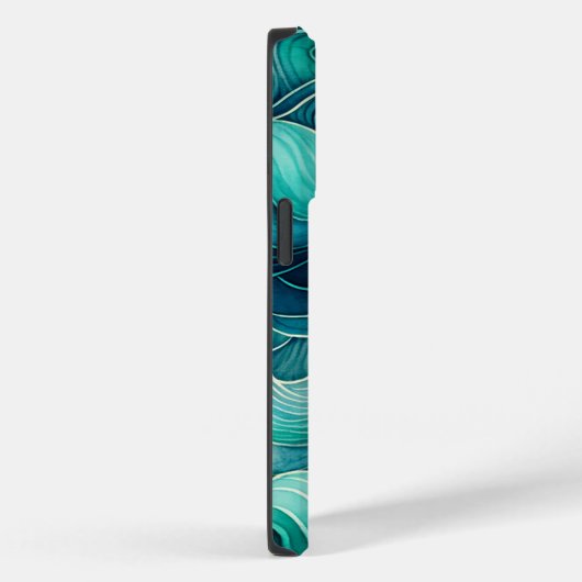 Abstracte Ocean Waves Blue en Turquoise Case-Mate iPhone Case (Achterkant / Rechts)