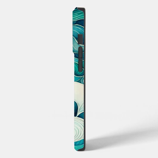 Abstracte Ocean Waves Blue en Turquoise Case-Mate iPhone Case (Achterkant / Links)