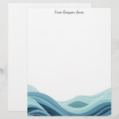 Abstracte Ocean Waves Briefhoofd (Voorkant / Achterkant)
