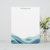 Abstracte Ocean Waves Briefhoofd (Staand voorkant)