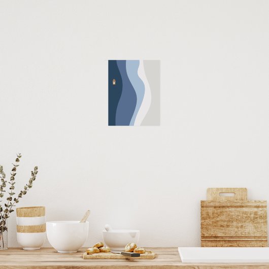 Abstracte Ocean Waves Wall Art Poster (Keuken)