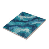Abstracte Oceangolf Textuur Keramische Tegel Tegeltje (Zijkant)