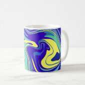 Abstracte Oceanische Wervelingen Koffiemok (Voorkant rechts)