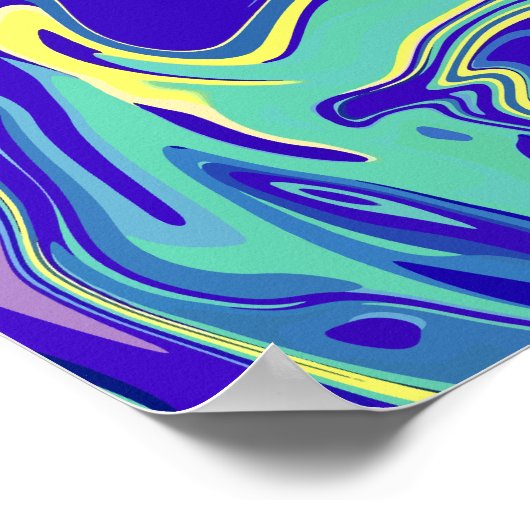 Abstracte oceanische wervelingen poster (Hoek)