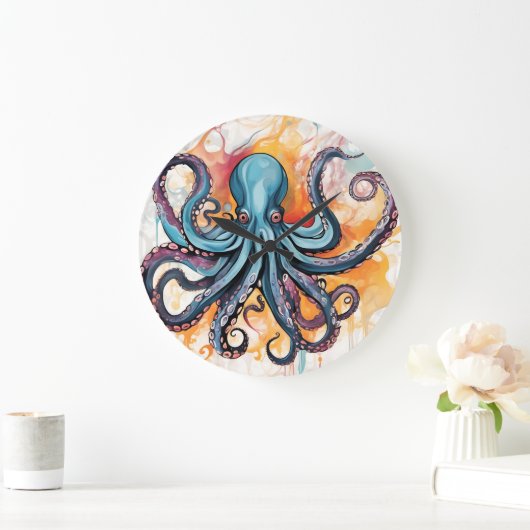 Abstracte Octopus Kleurrijk Grote Klok (Huis)