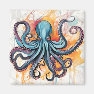 Abstracte Octopus Kleurrijk Magneet
