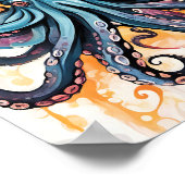 Abstracte Octopus Kleurrijk Poster (Hoek)