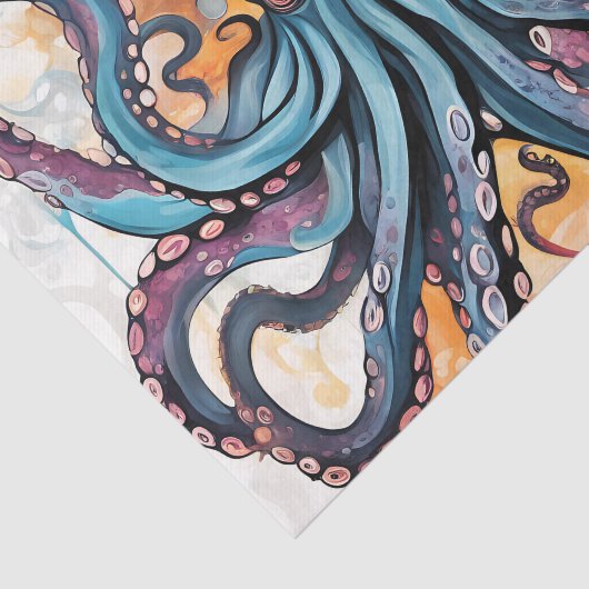 Abstracte Octopus Kleurrijk Tissuepapier (Detail)