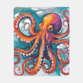 Abstracte octopus met vloeistofkunst fleece deken (Voorkant)
