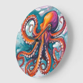 Abstracte octopus met vloeistofkunst grote klok (Hoek)