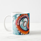 Abstracte octopus met vloeistofkunst koffiemok (Links)
