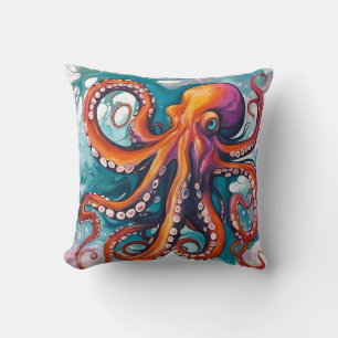 Abstracte octopus met vloeistofkunst kussen