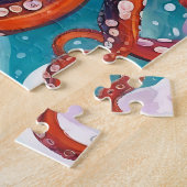 Abstracte octopus met vloeistofkunst legpuzzel (Zijkant)