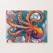 Abstracte octopus met vloeistofkunst legpuzzel (Horizontaal)