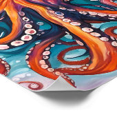 Abstracte octopus met vloeistofkunst poster (Hoek)