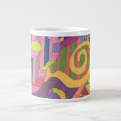 abstracte Oerwoud Stripes 2 Grote Koffiekop (Voorkant)