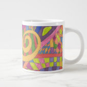 abstracte Oerwoud Stripes 2 Grote Koffiekop (Rechts)