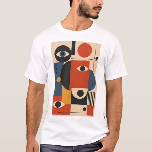 Abstracte ogen – Geometrisch kunst T-shirt (Voorkant)