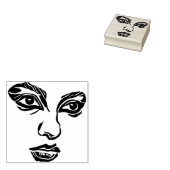 Abstracte ogen houden vrouwen tegen de achtergrond rubberstempel (Gestempeld)