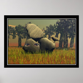 Abstracte ogen in rots poster