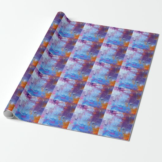Abstracte olie: canvastextuur achtergrond cadeaupapier (Uitgerold)