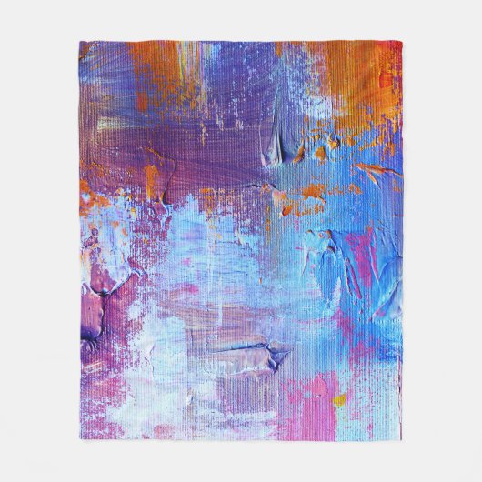 Abstracte olie: canvastextuur achtergrond fleece deken (Voorkant)