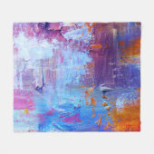 Abstracte olie: canvastextuur achtergrond fleece deken (Voorkant (Horizontaal))