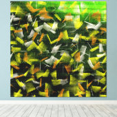 Abstracte olie- en acrylverf 2 canvas afdruk (Insitu (Houten vloer))